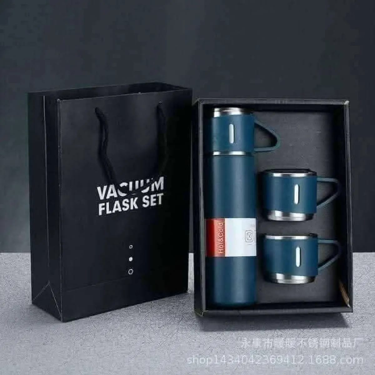 Vacuum Flask Set 500ml with 3 Cups | Stainless Steel Coffee Tea Travel Mug Gift Set_img_6