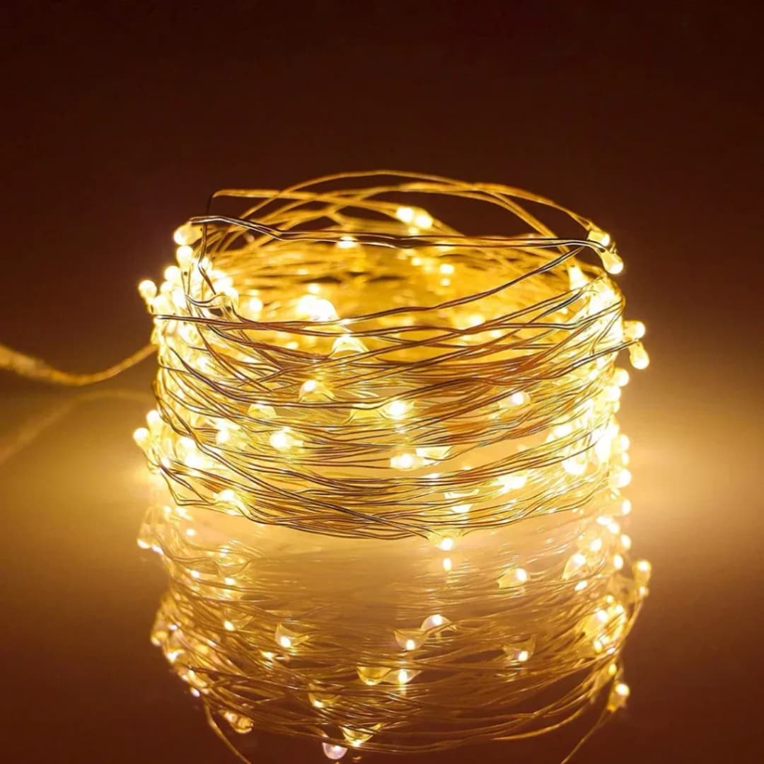 Led String Light Battery Powered Copper Wire Starry Fairy Lights, Battery Operated Lights for Bedroom, Christmas, Parties, Wedding, Centerpiece, Decoration_img_0