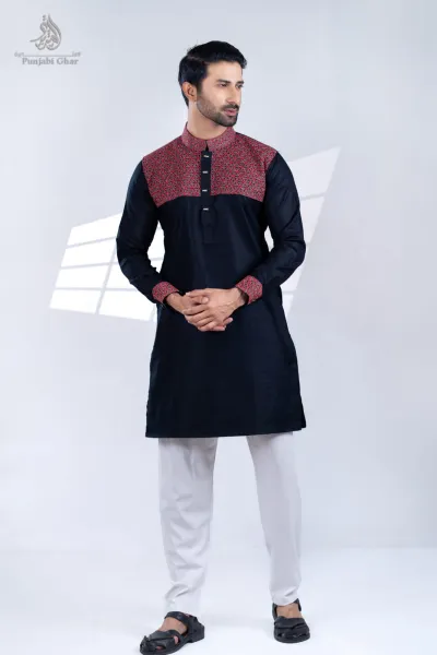 প্রিমিয়াম কালো এমব্রয়ডারি পাঞ্জাবি_img_2
