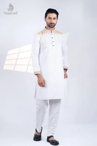 প্রিমিয়াম সাদা এমব্রয়ডারি পাঞ্জাবি_img_4