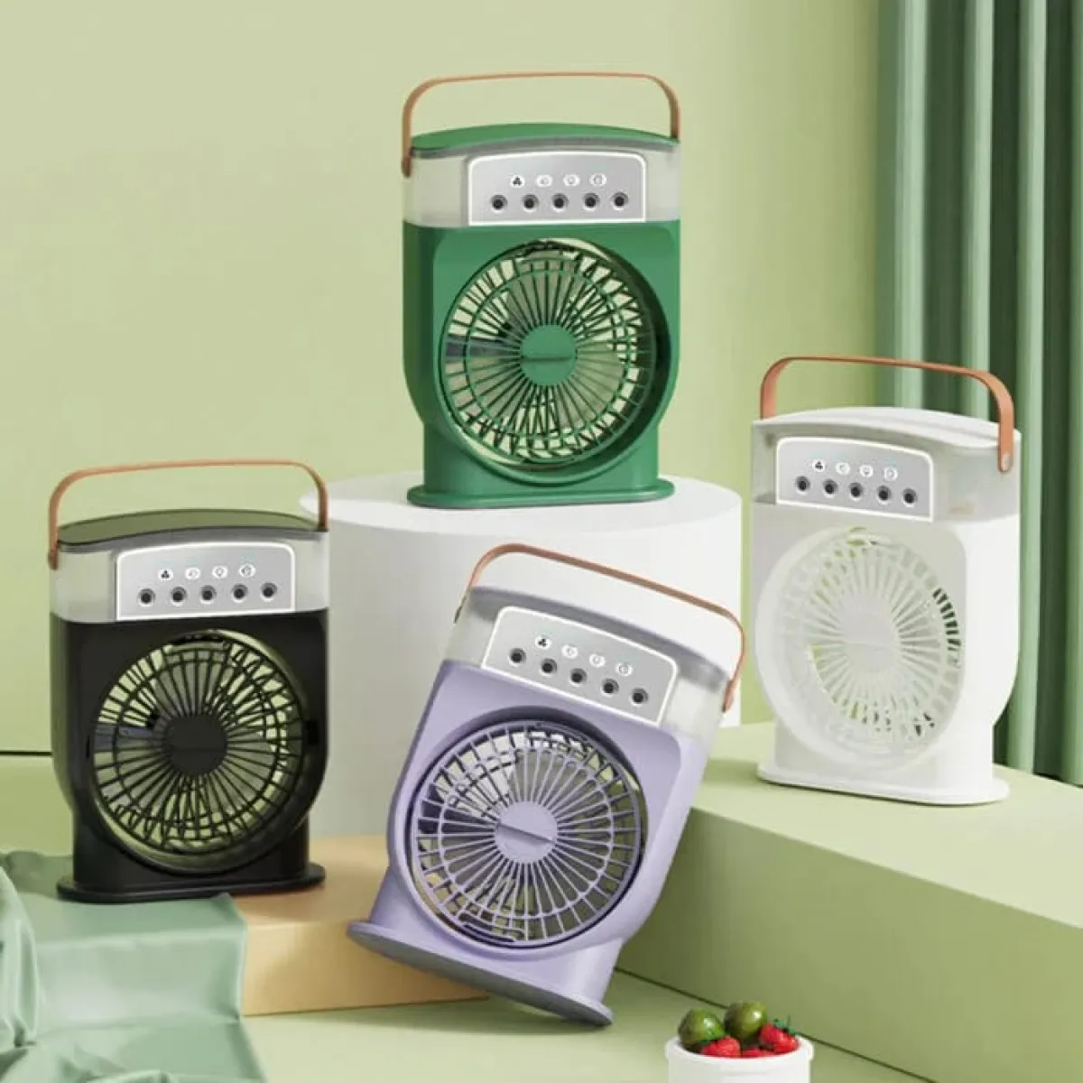3 In 1 Air Cooling USB Fan with LED Night Light Water Fan - Image 1