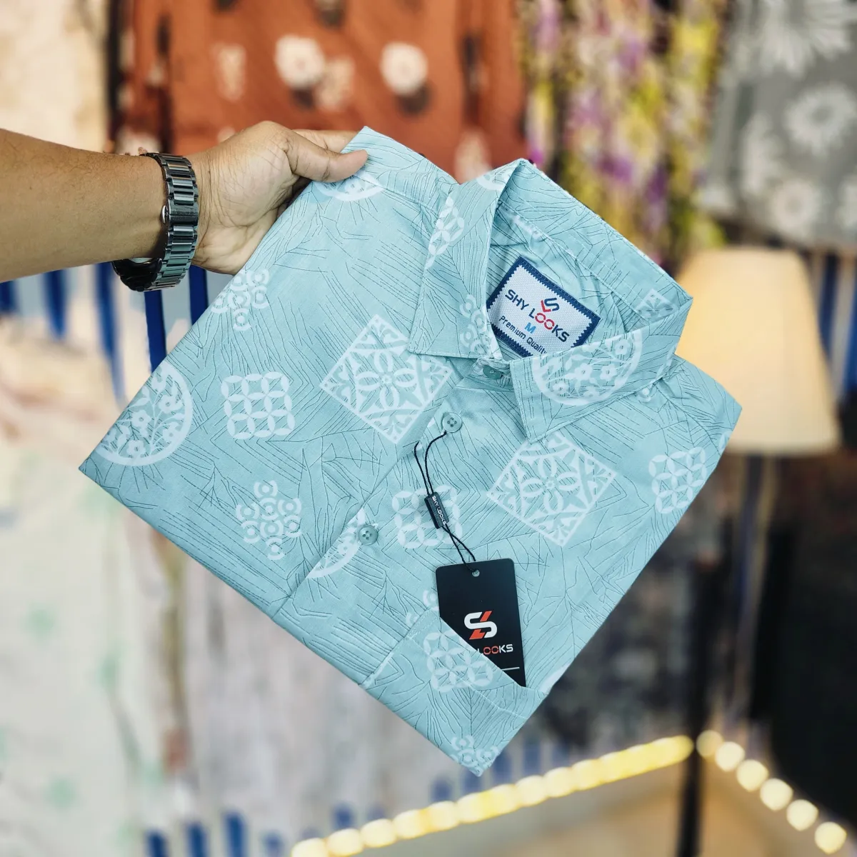 Pure Cotton Half Sleeve Print Shirt - Image 1