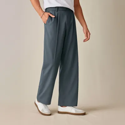 Premium Baggy Formal pant (Steel Blue)_img_0