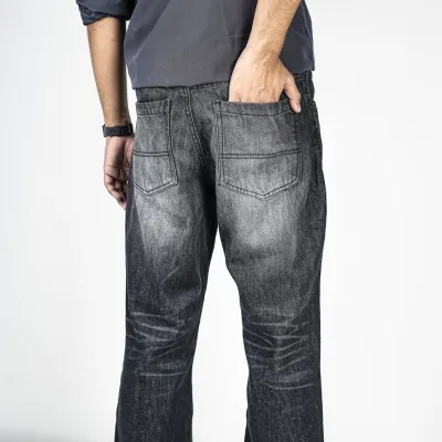 Premium Denim Boot-Cut Pant (Charcoal Black)_img_2