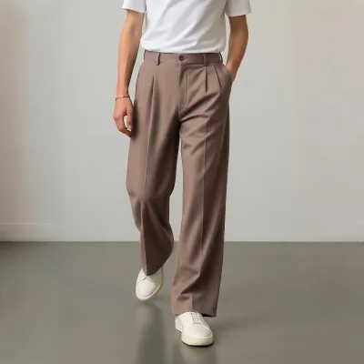 Premium Baggy Formal pant (Warm Grey)_img_1