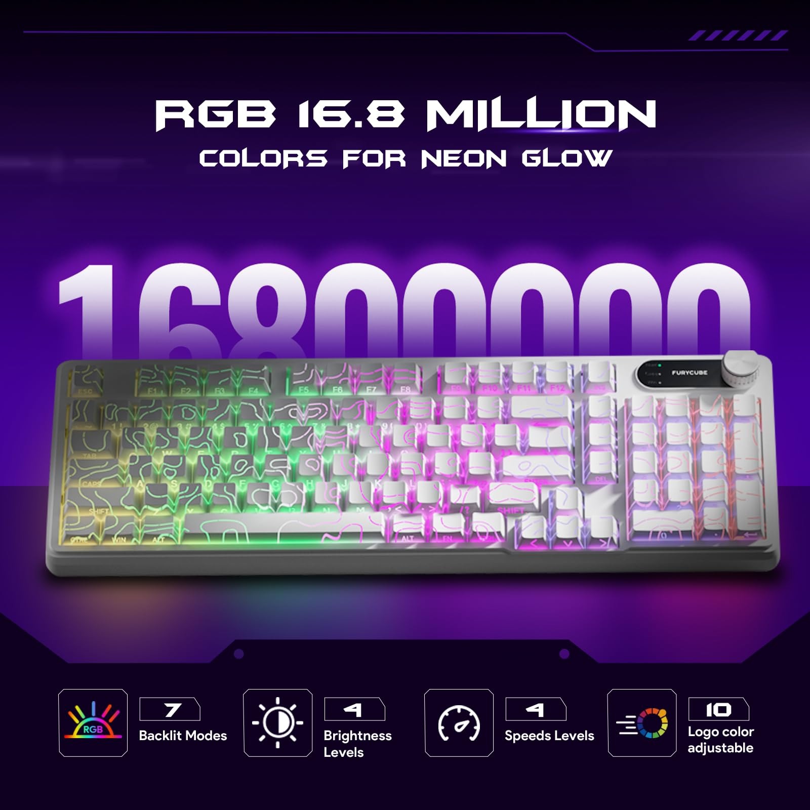 FURYCUBE IP98 Mechanical-feel Office/Gaming Keyboard thumbnail 2