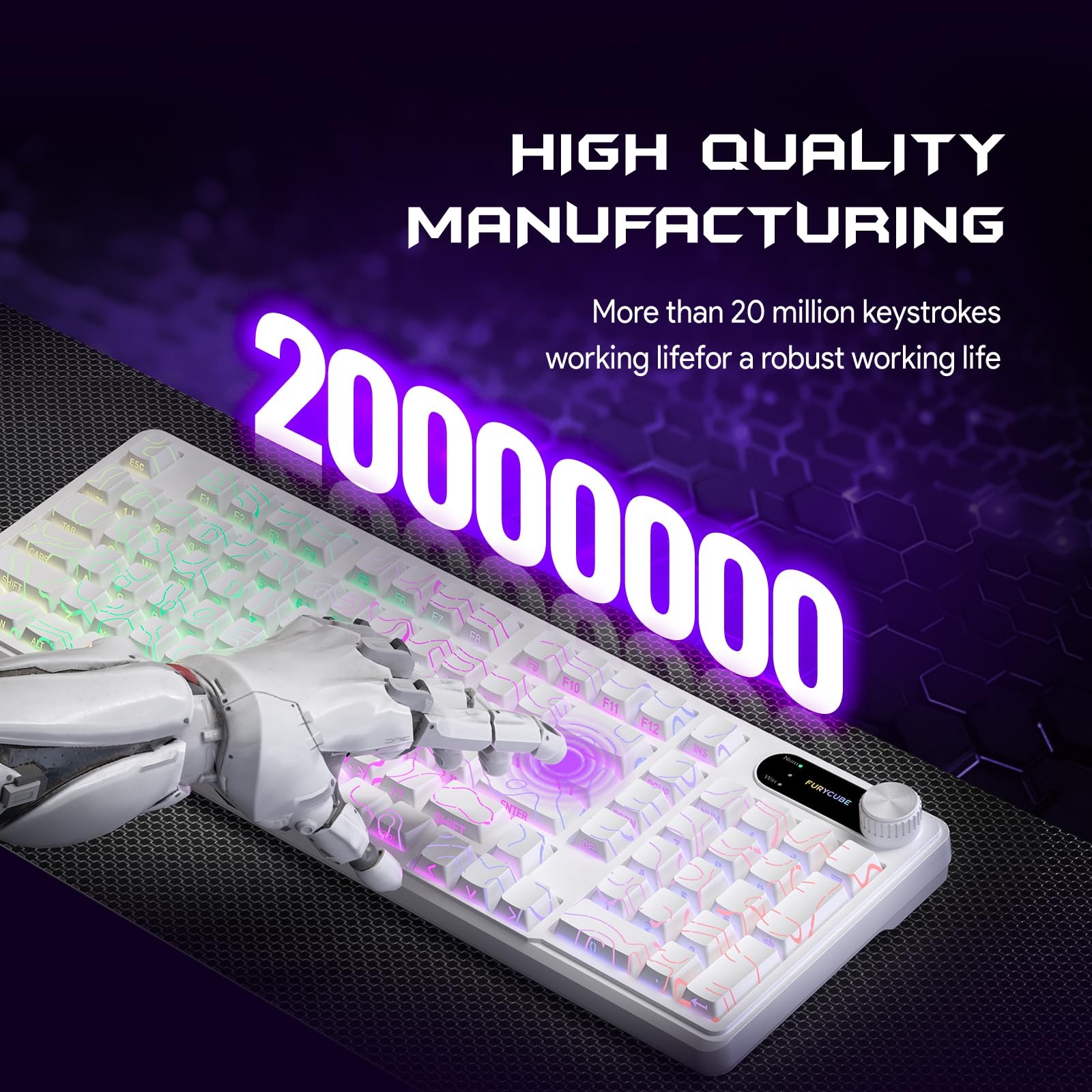 FURYCUBE IP98 Mechanical-feel Office/Gaming Keyboard thumbnail 3