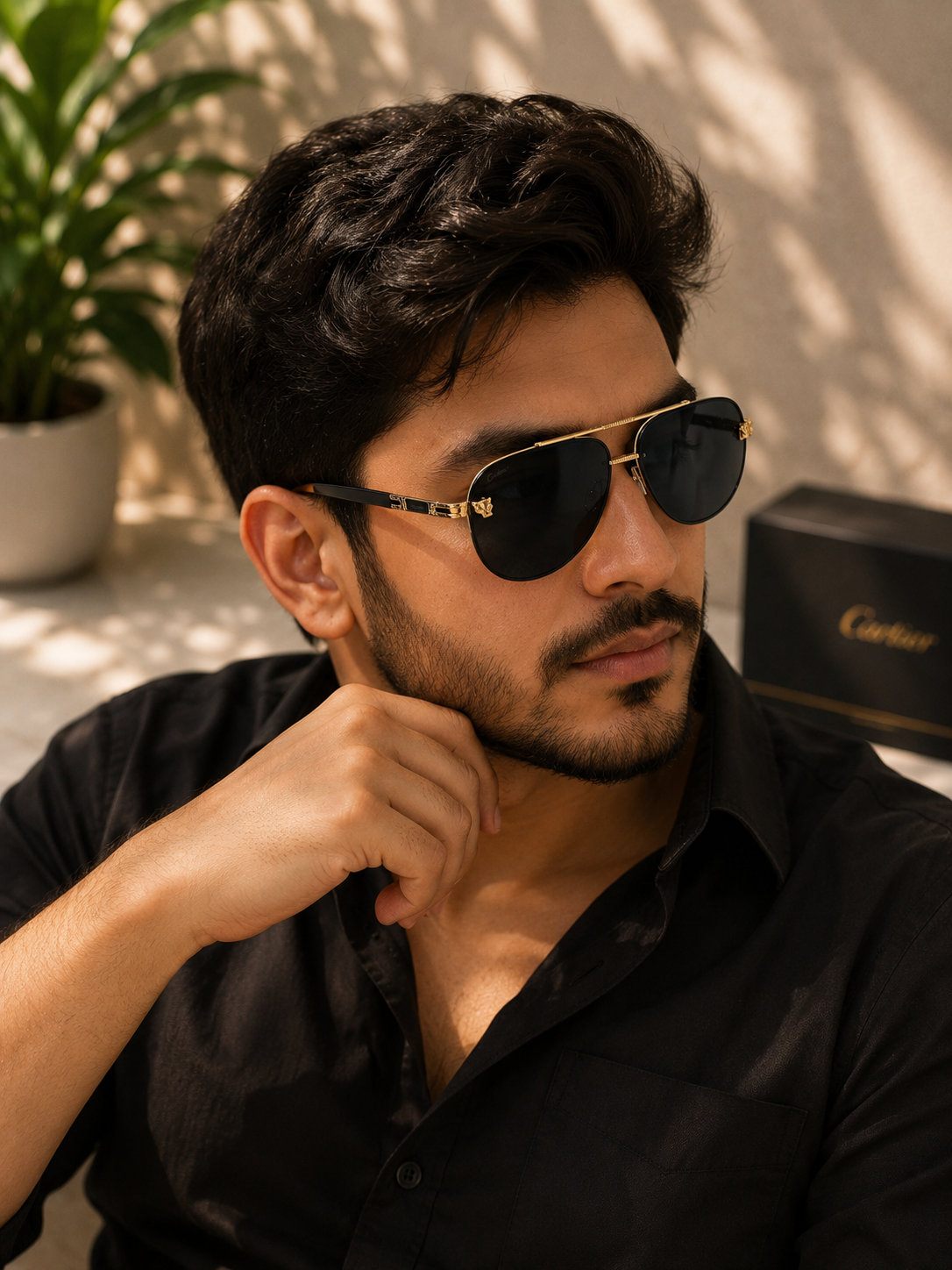 Premium Black & Gold Fashion Sunglass_img_1