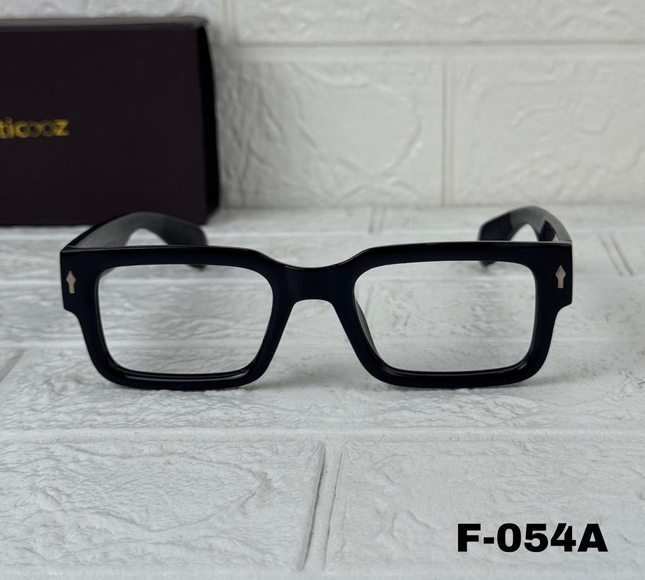 F - 054A Premium Glossy Black Square Optical Frame_img_1