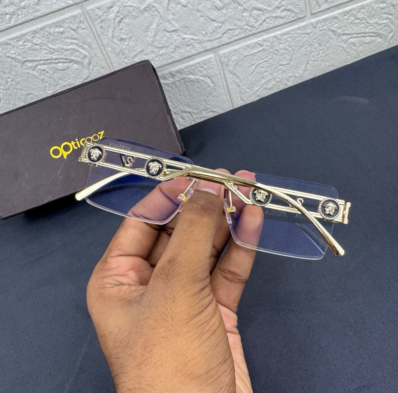 F-044A Premium Rimless Blue Cut Eyeglass_img_6