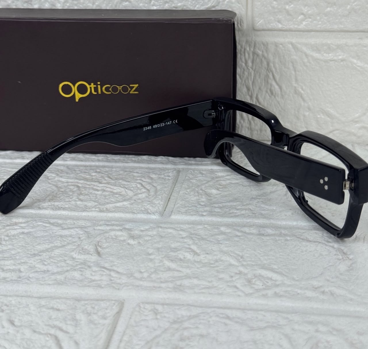 F - 054A Premium Glossy Black Square Optical Frame_img_3