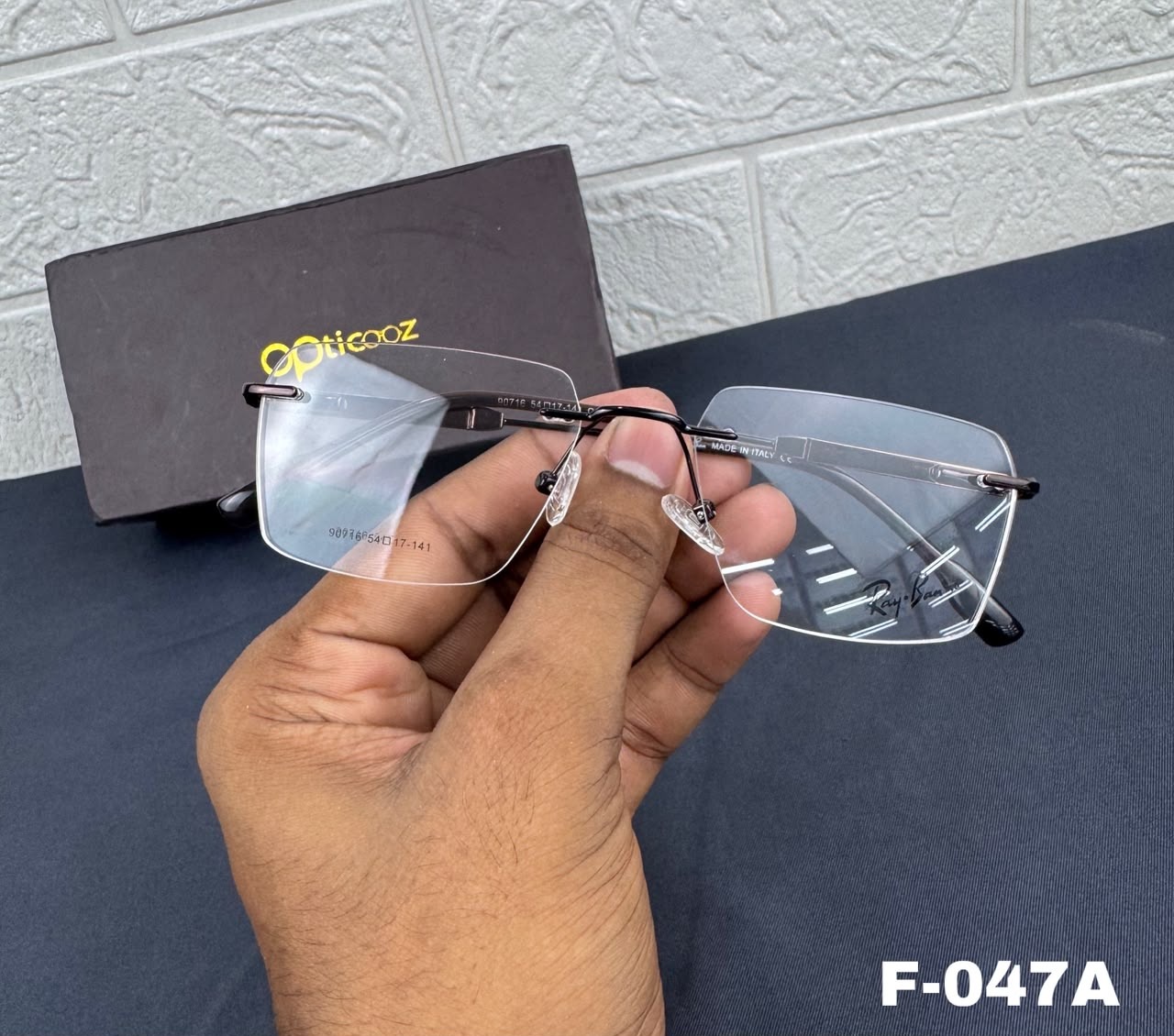 F-047A Premium Rimless Square Optical Frame_img_7