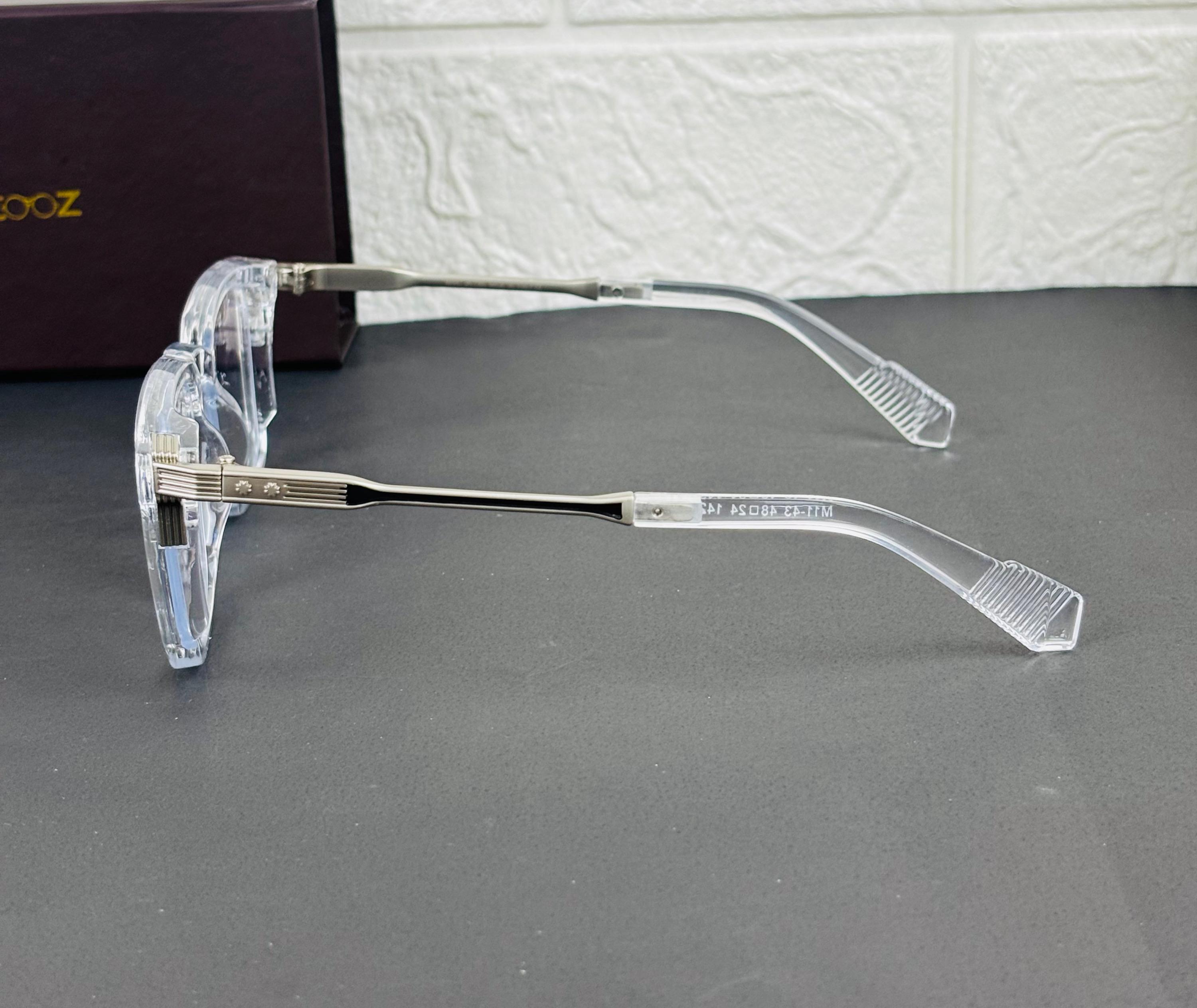 F-013A Modern Square Blue Cut Eyeglass_img_1