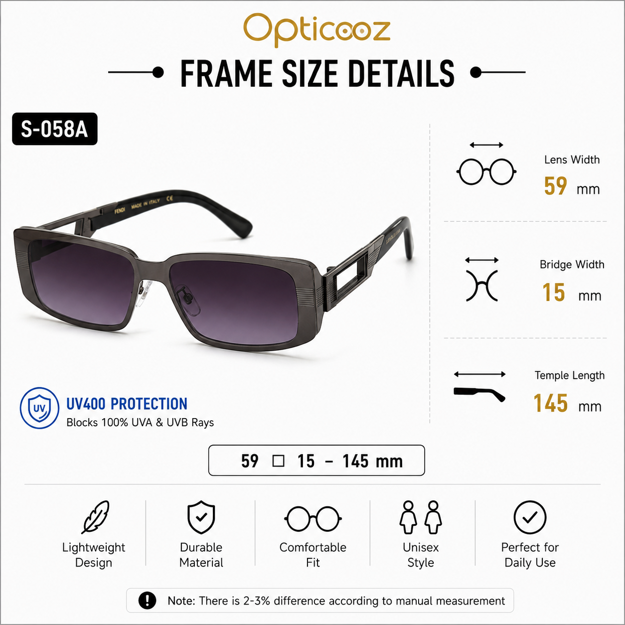 DT435 Square Frame Sunglasses_img_5