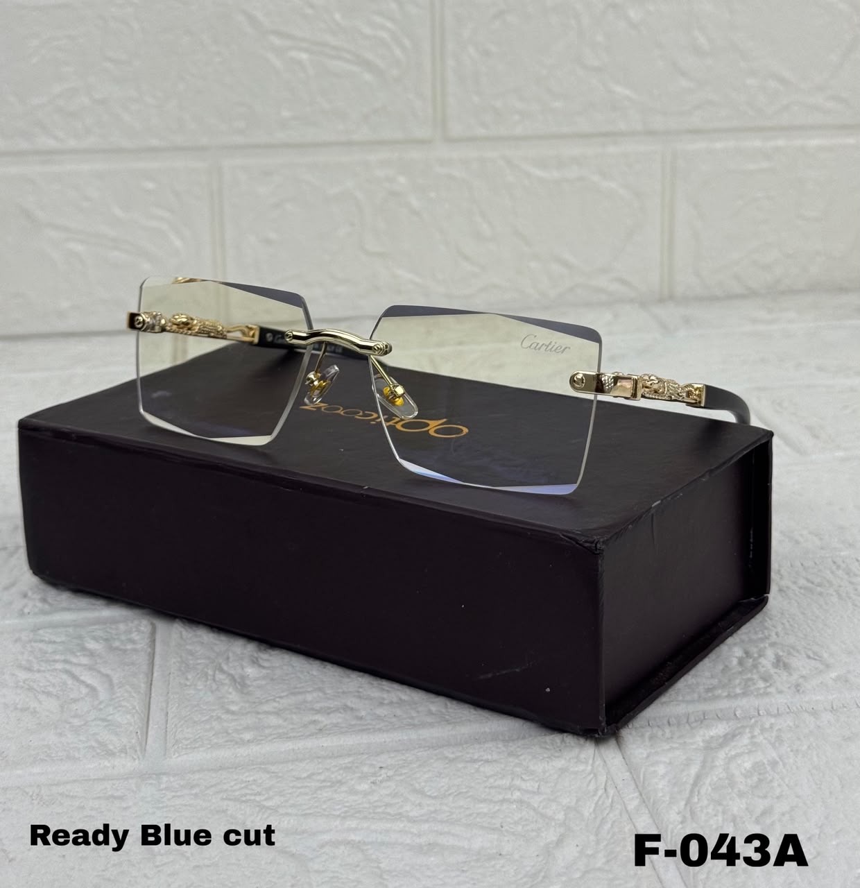F-043A Premium Rimless Blue Cut Eyeglass_img_2