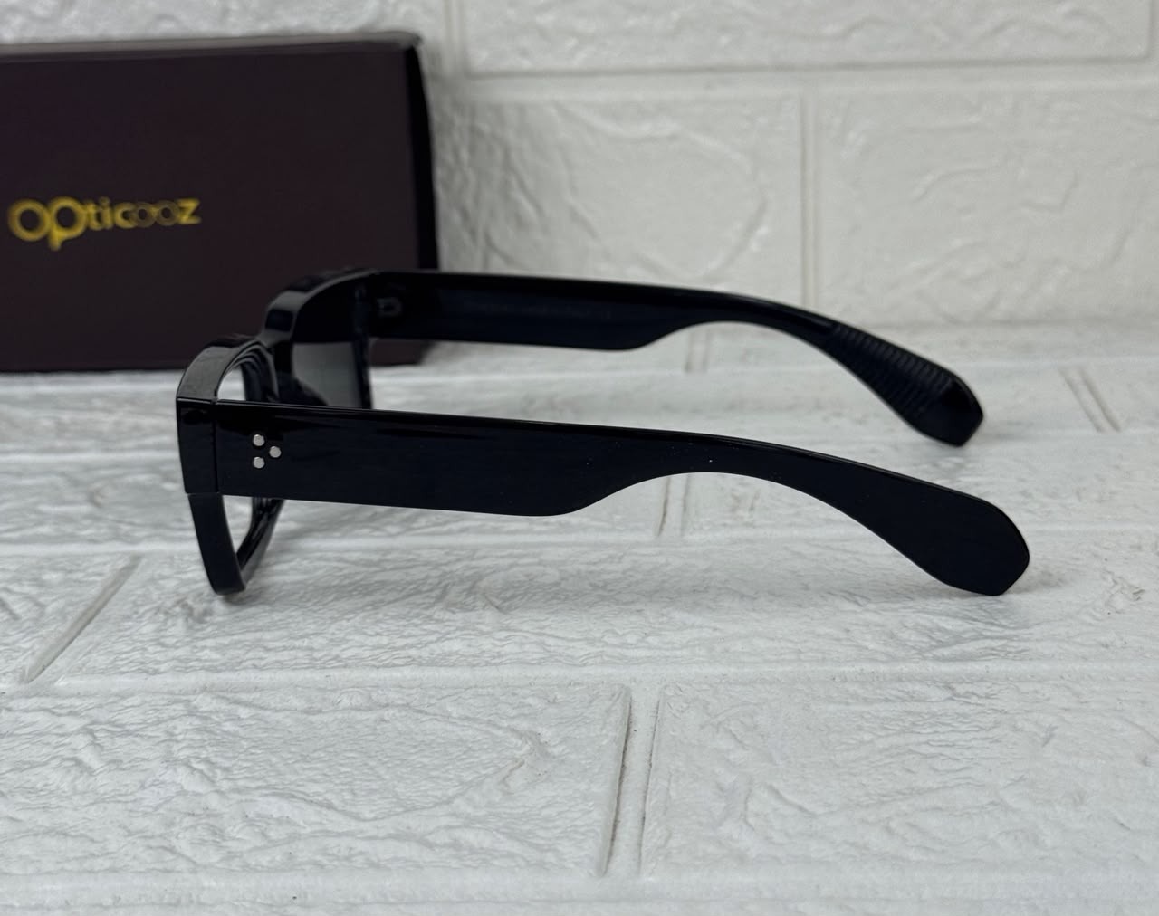 F - 054A Premium Glossy Black Square Optical Frame_img_2