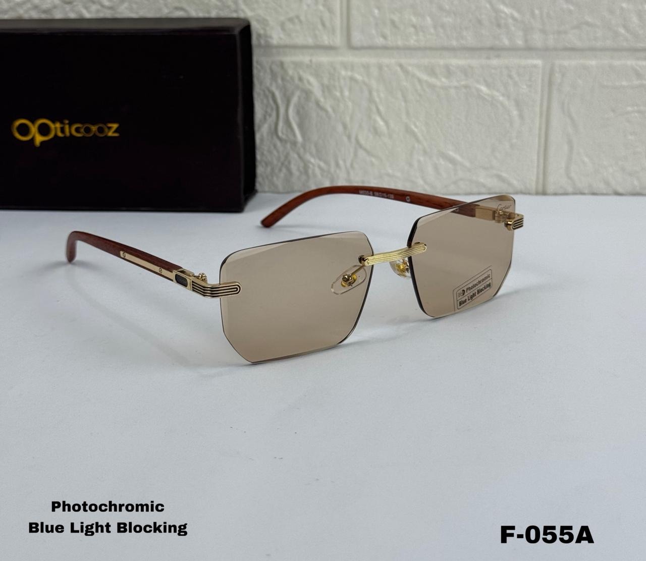 F -  055 Premium Gold Photochromic Blue Light Blocking Eyewear
