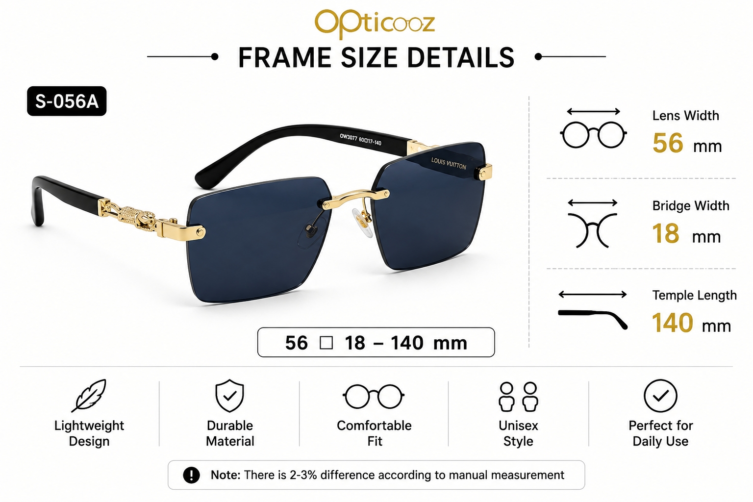 S-056A Premium Rimless Fashion Sunglass_img_3