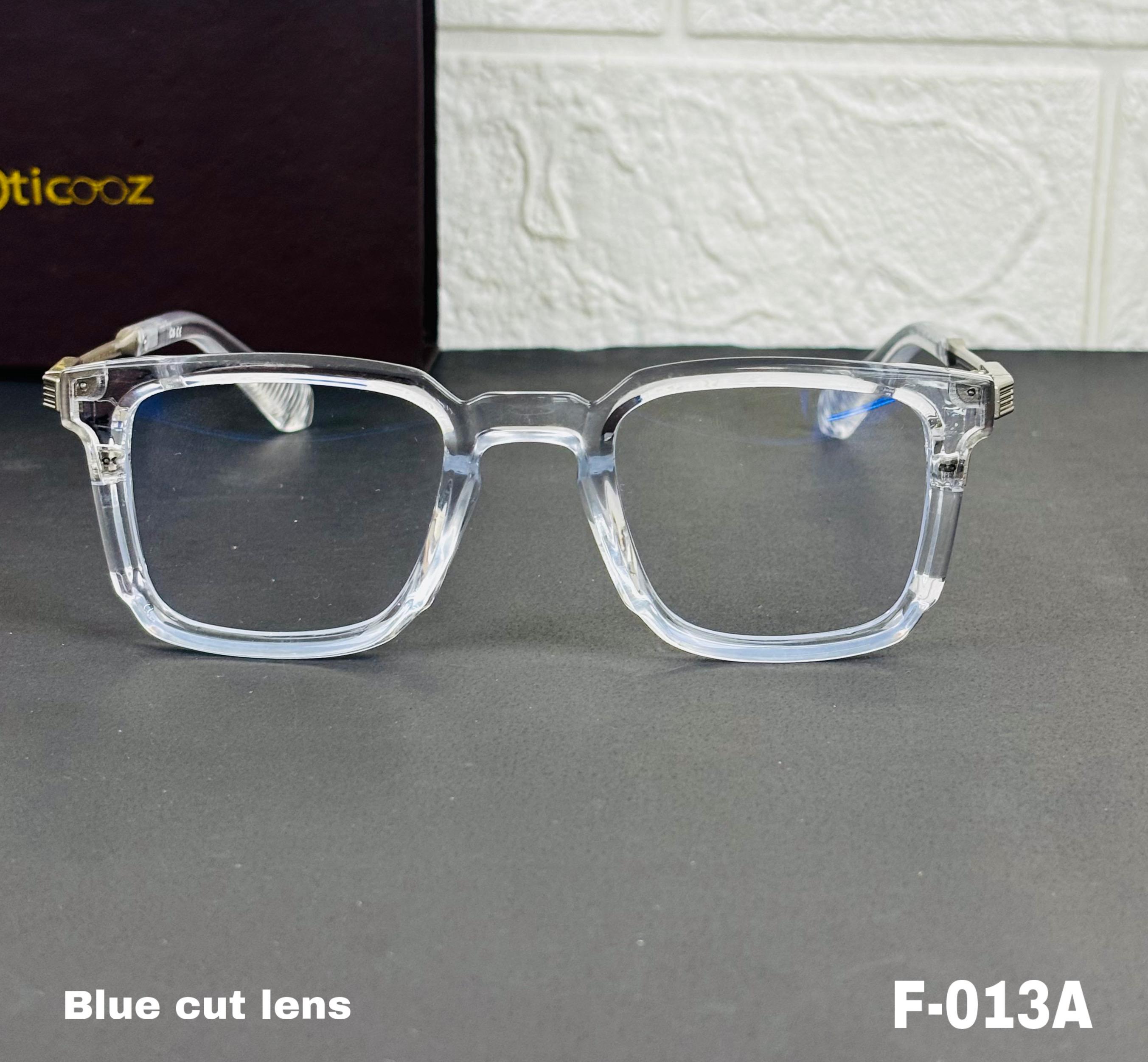 F-013A Modern Square Blue Cut Eyeglass_img_4