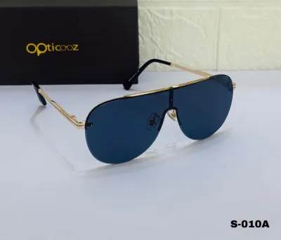 S-010A Oversized Rimless Shield Sunglass – Gold & Black_img_1