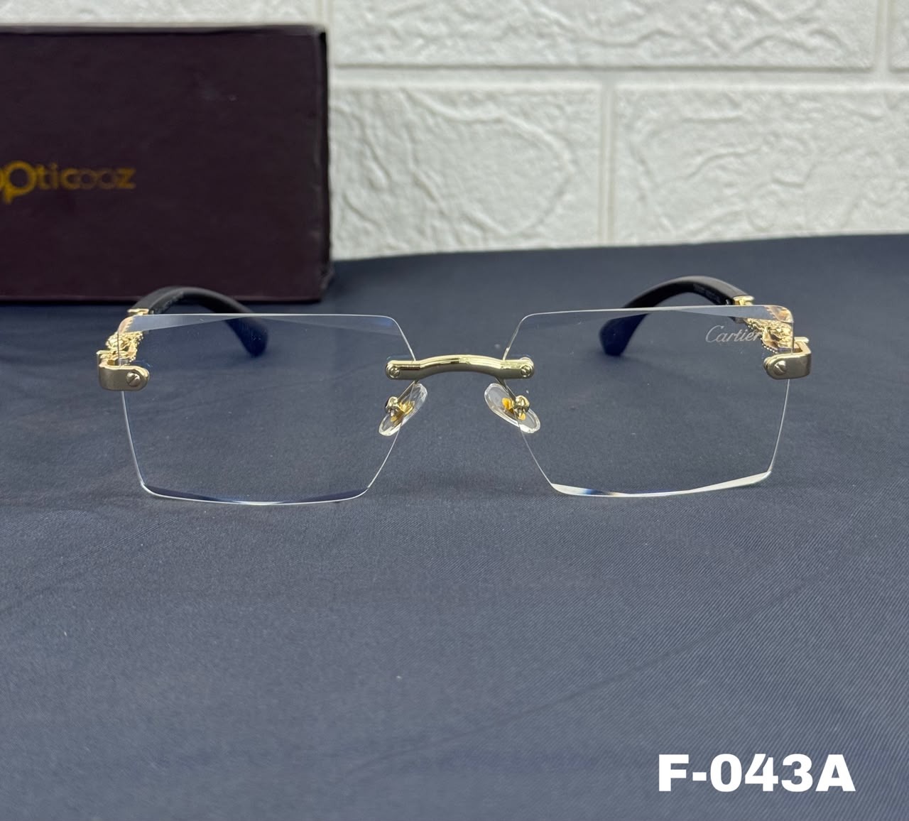 F-043A Premium Rimless Blue Cut Eyeglass_img_3