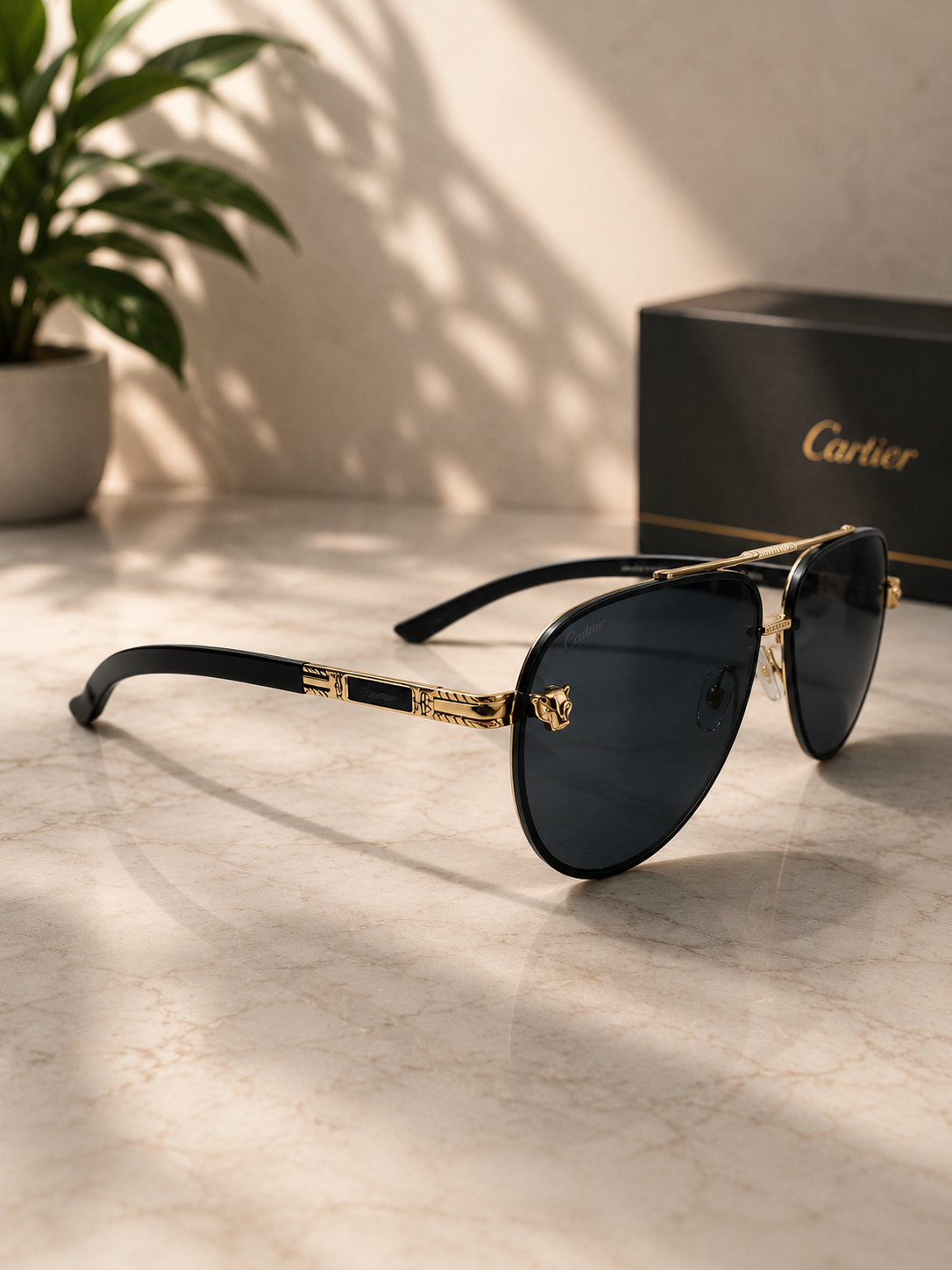 Premium Black & Gold Fashion Sunglass