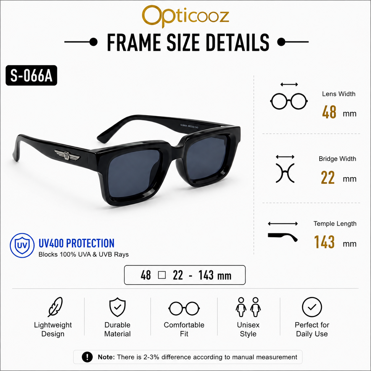S-066A Premium Square Full-Rim Sunglass_img_4