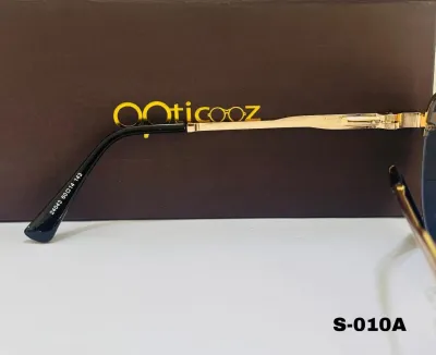 S-010A Oversized Rimless Shield Sunglass – Gold & Black_img_4