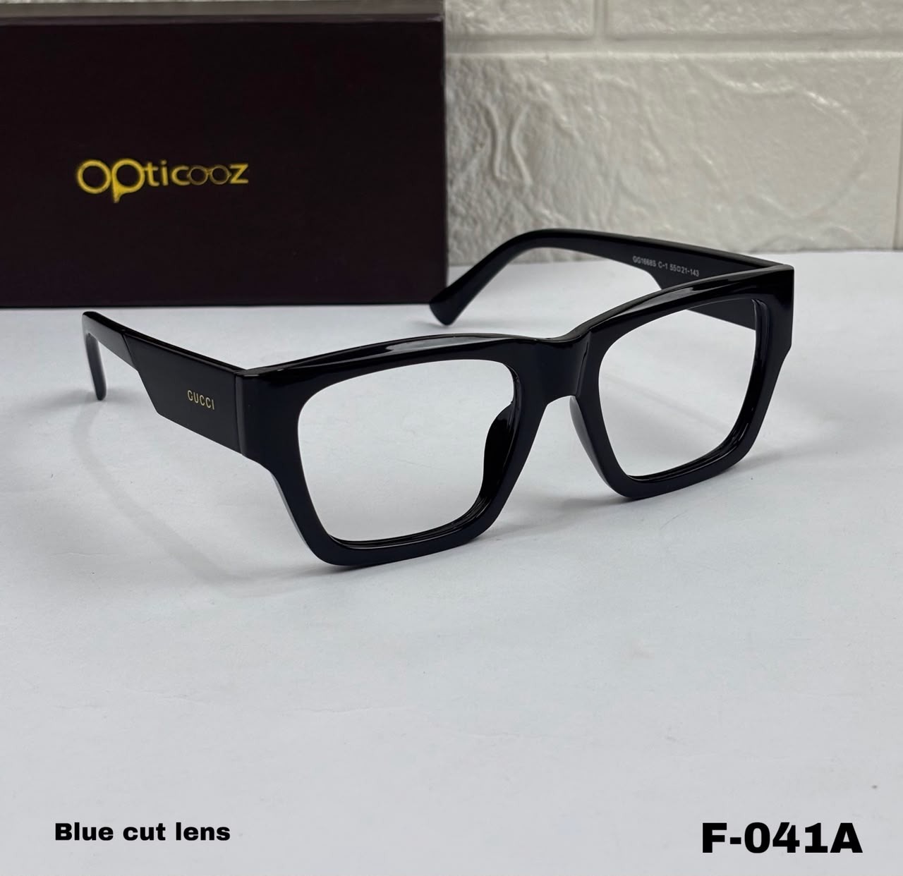 F-040 Modern Square Blue Cut Eyeglass_img_1
