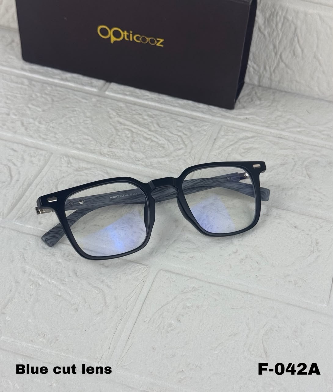 F-042A Modern Square Blue Cut Eyeglass_img_5