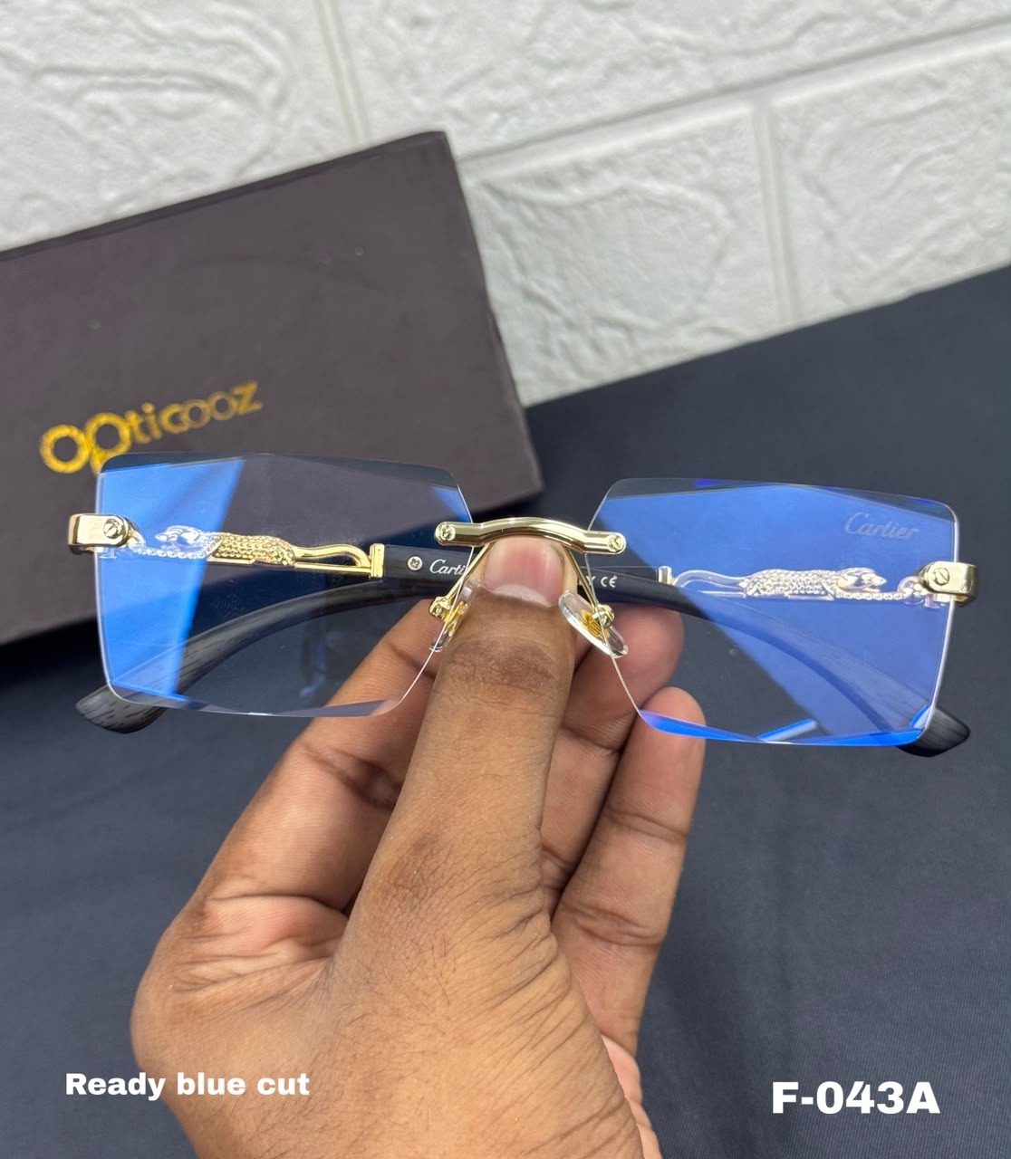 F-043A Premium Rimless Blue Cut Eyeglass_img_7