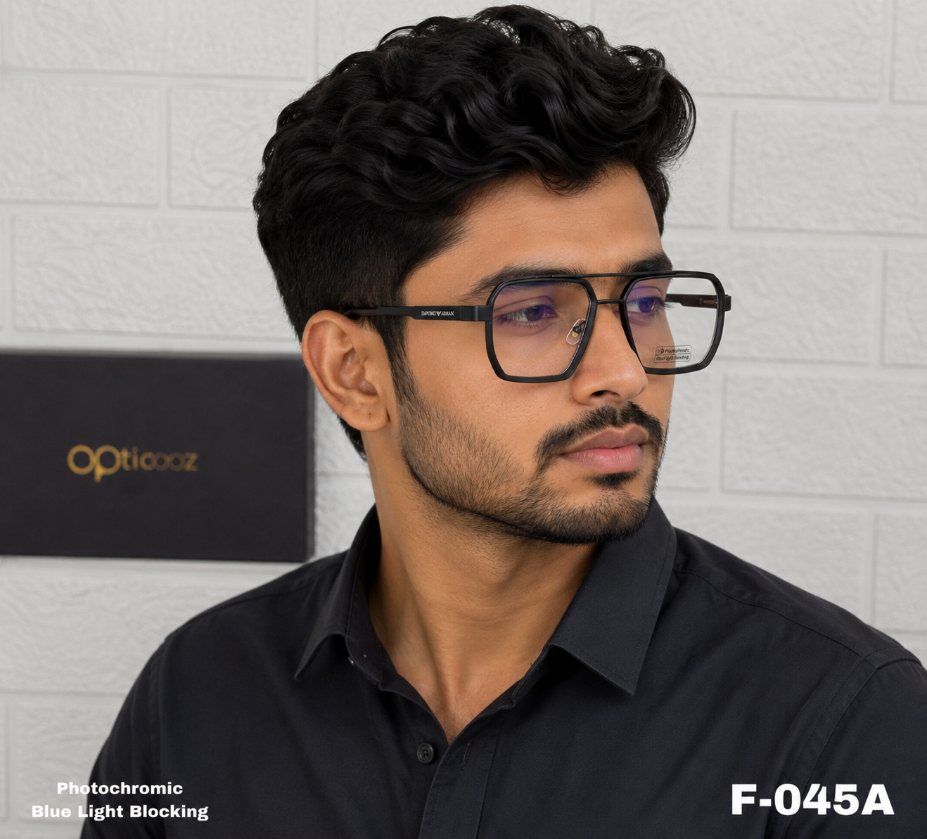 F-045A Premium Photochromic Blue Cut Eyeglass_img_1