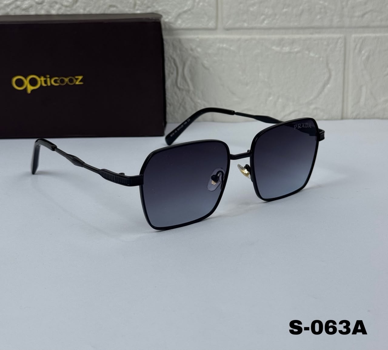S-063A Premium Square Full-Rim Sunglass