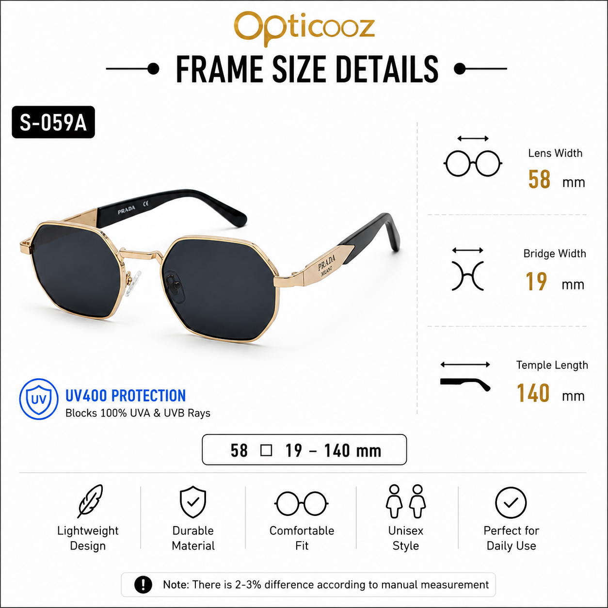 S-059A Premium Geometric Sunglass_img_4