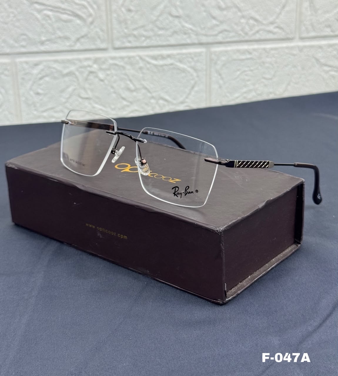 F-047A Premium Rimless Square Optical Frame_img_2