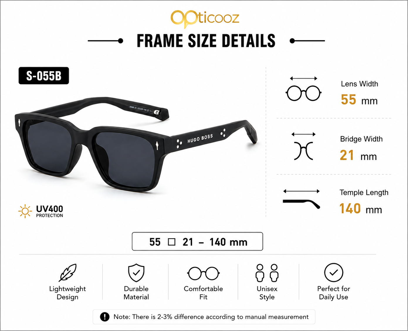 S-055B Premium Rectangle Sunglass_img_4
