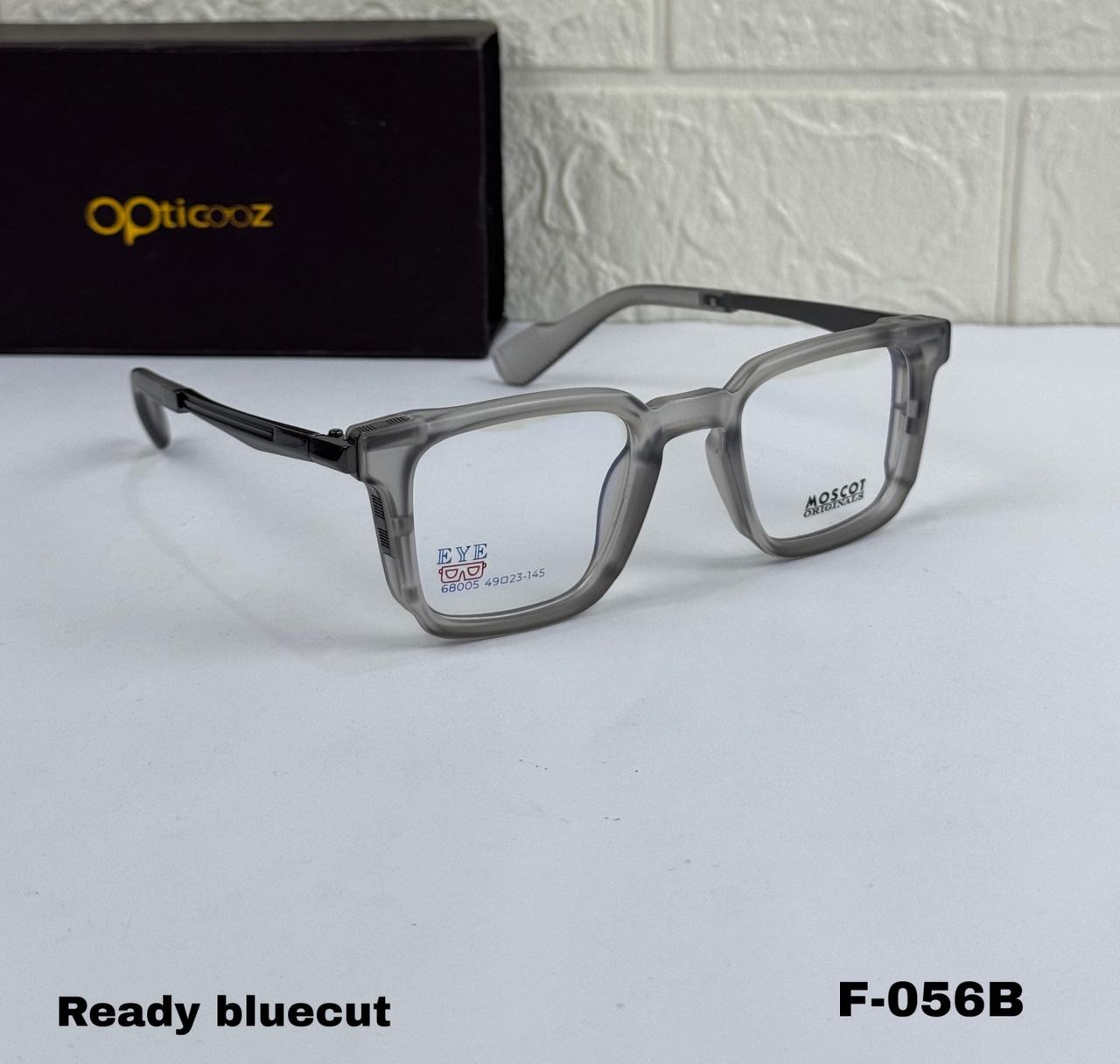 F - 056 Premium Black Square Blue Cut Eyewear
