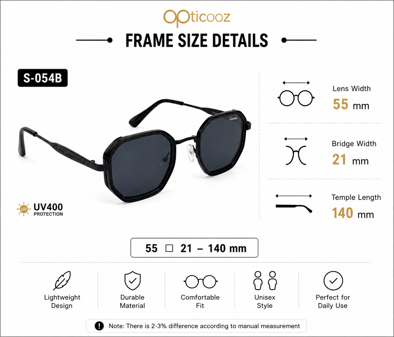 S-054B Premium Geometric Metal Sunglass_img_8