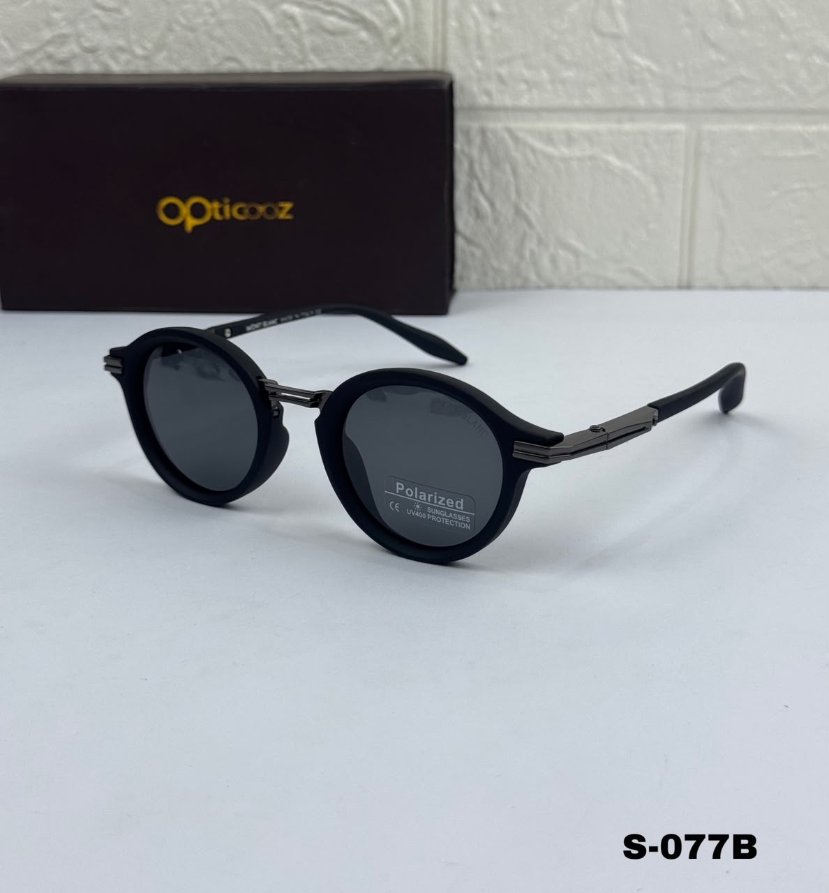 S-077B Premium Round Polarized Sunglasses
