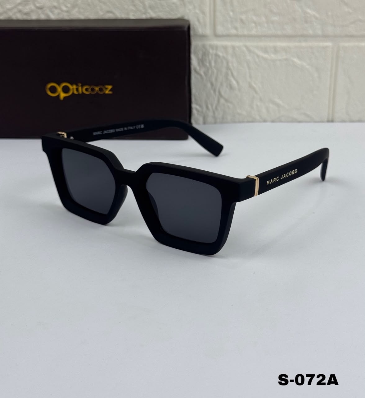 S-072A Premium Black Square Sunglasses