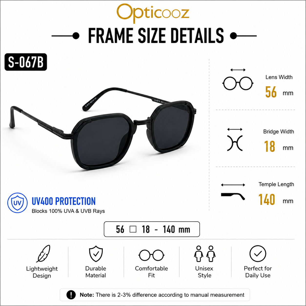 S-067B Premium Rounded Square Sunglass_img_4