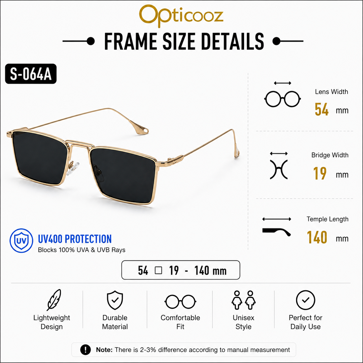 S-064A Premium Square Metal Sunglass_img_3