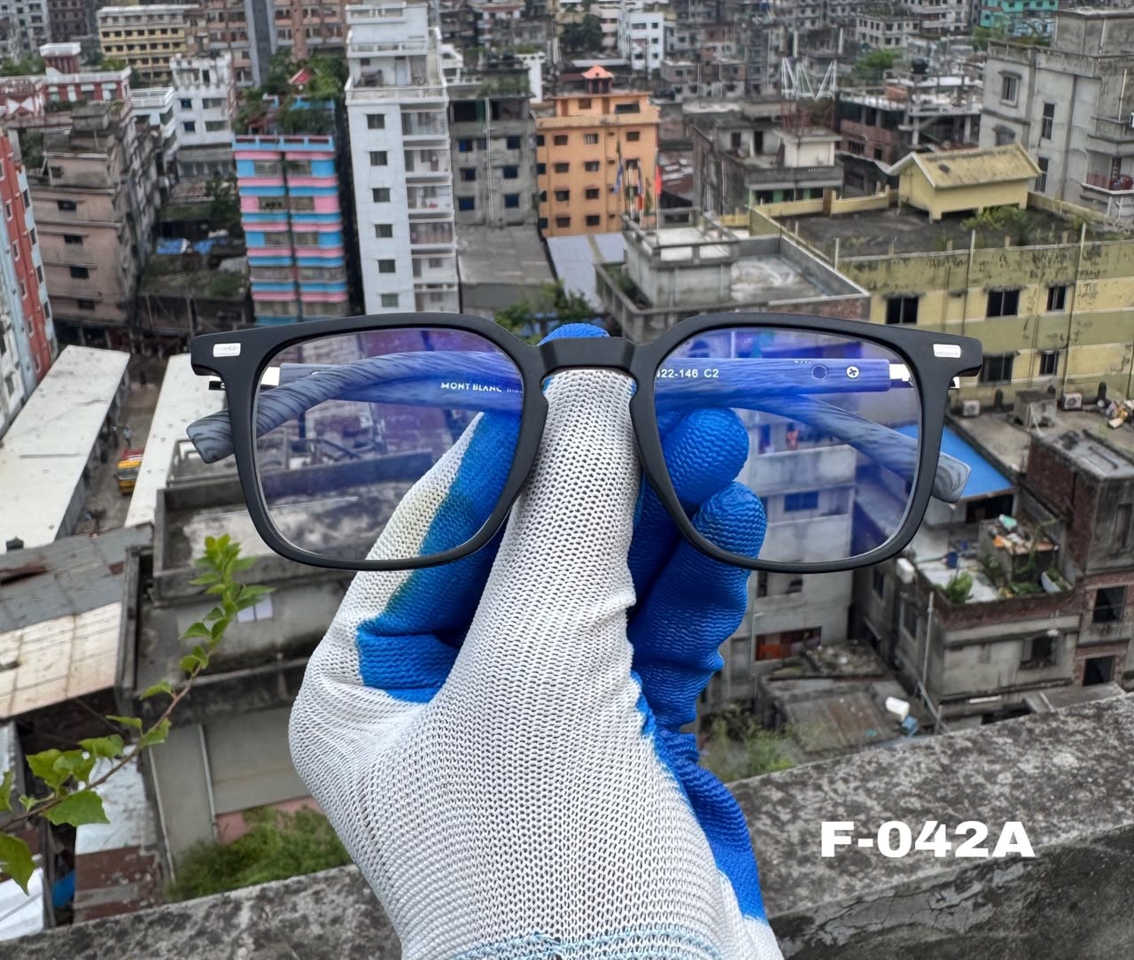 F-042A Modern Square Blue Cut Eyeglass_img_1