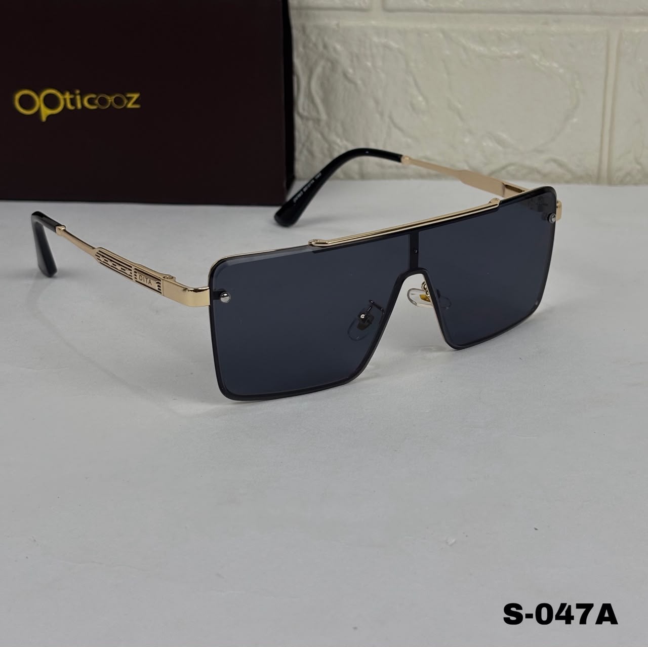 S-047A Luxury Rimless Oversized Shield Sunglass_img_1