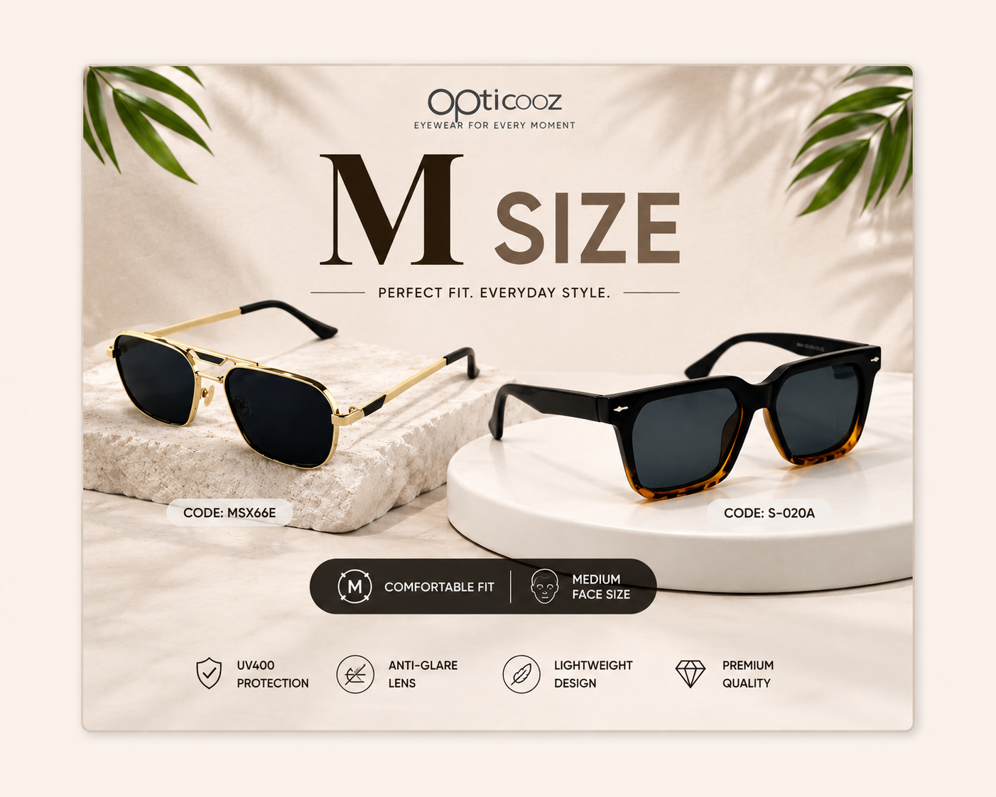 M size sunglasses