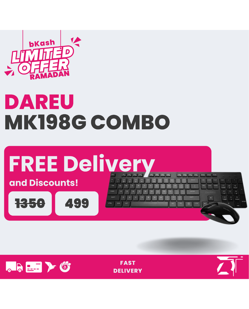 Dareu MK198G 2.4G Wireless Office Keyboard and Mouse Combo