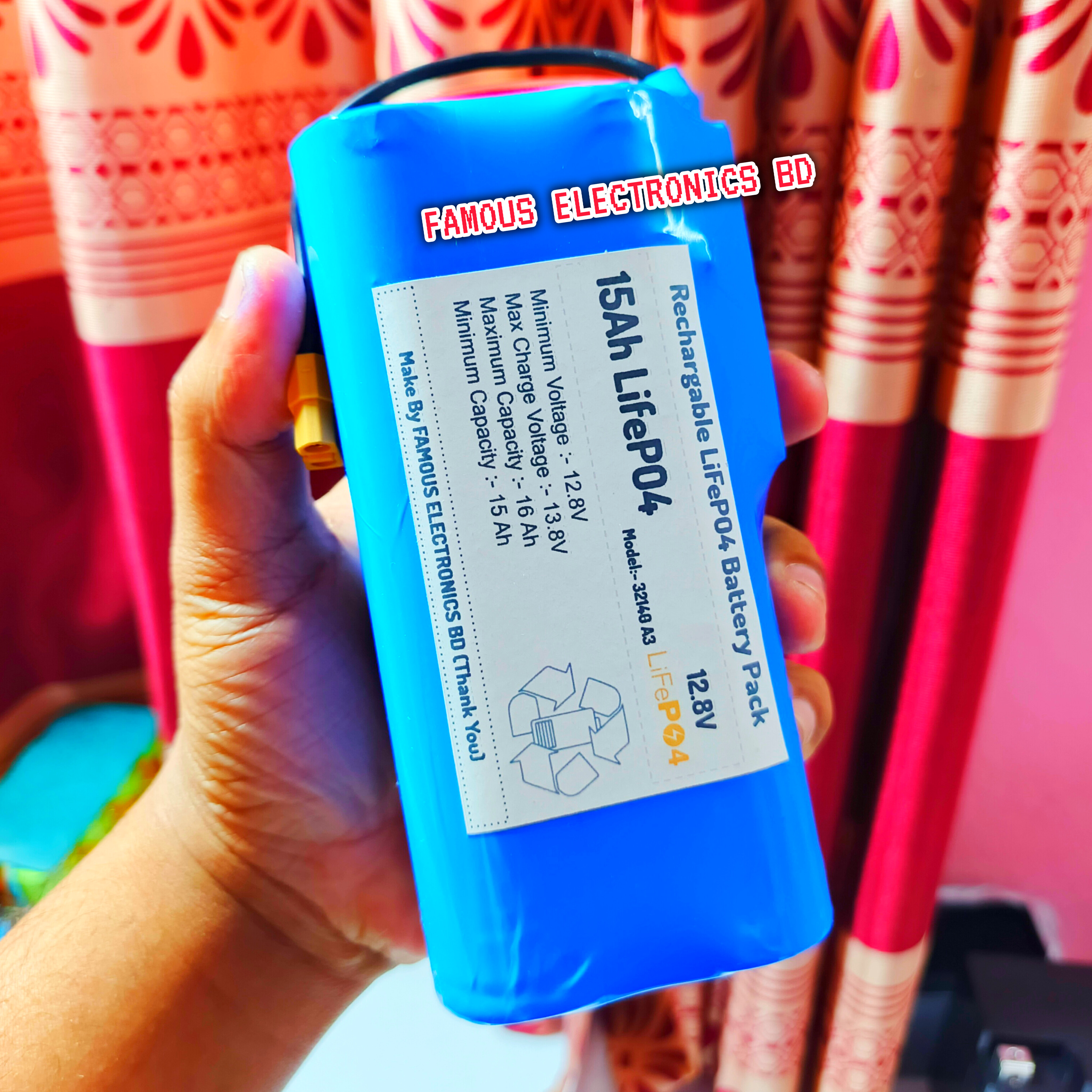 12.8V 15A LiFePO4 Battery Pack_img_2