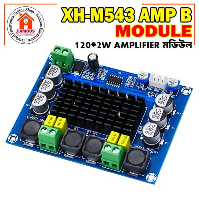 XH-M543 Dual Channel D-Class Digital Power Amplifier Board TPA3116D2 Audio Amplifier Module High Power 2*120W DC 12V-24V_img_0