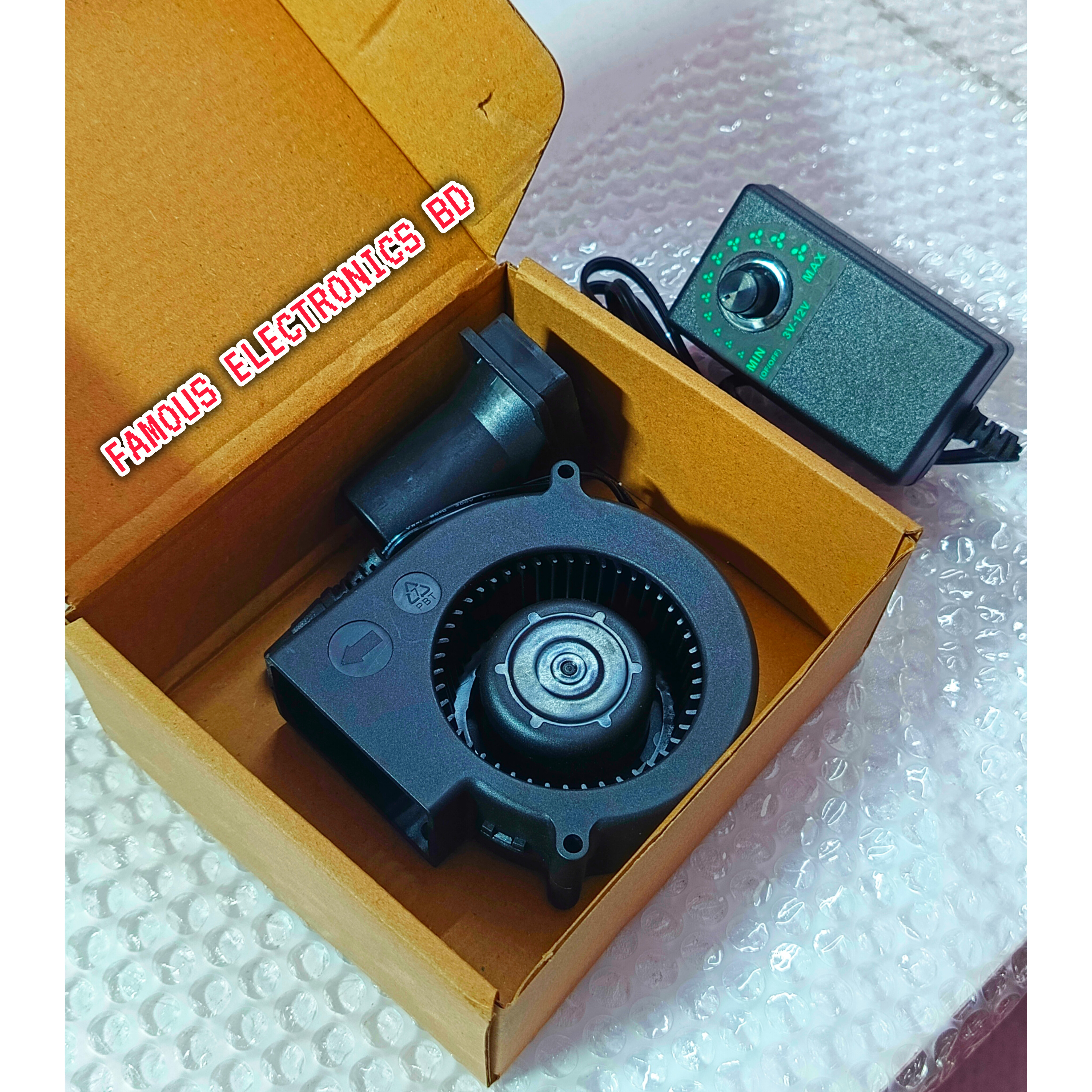 Adjustable Speed Large Air Volume Blower with Power Controller 110V -220V Turbo Blower Fan DC 12V For Waste Oil Stove Firewood_img_1