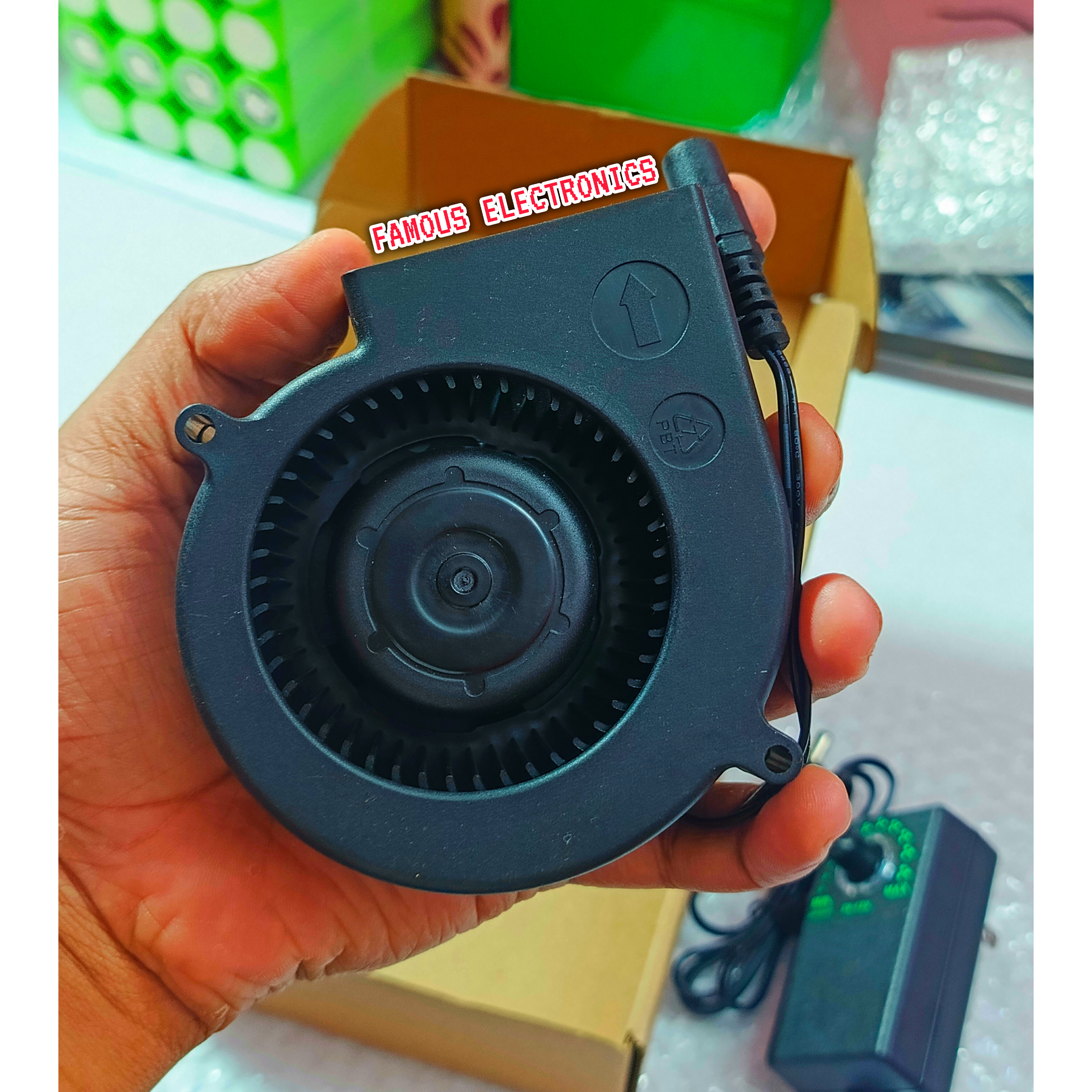 Adjustable Speed Large Air Volume Blower with Power Controller 110V -220V Turbo Blower Fan DC 12V For Waste Oil Stove Firewood_img_2
